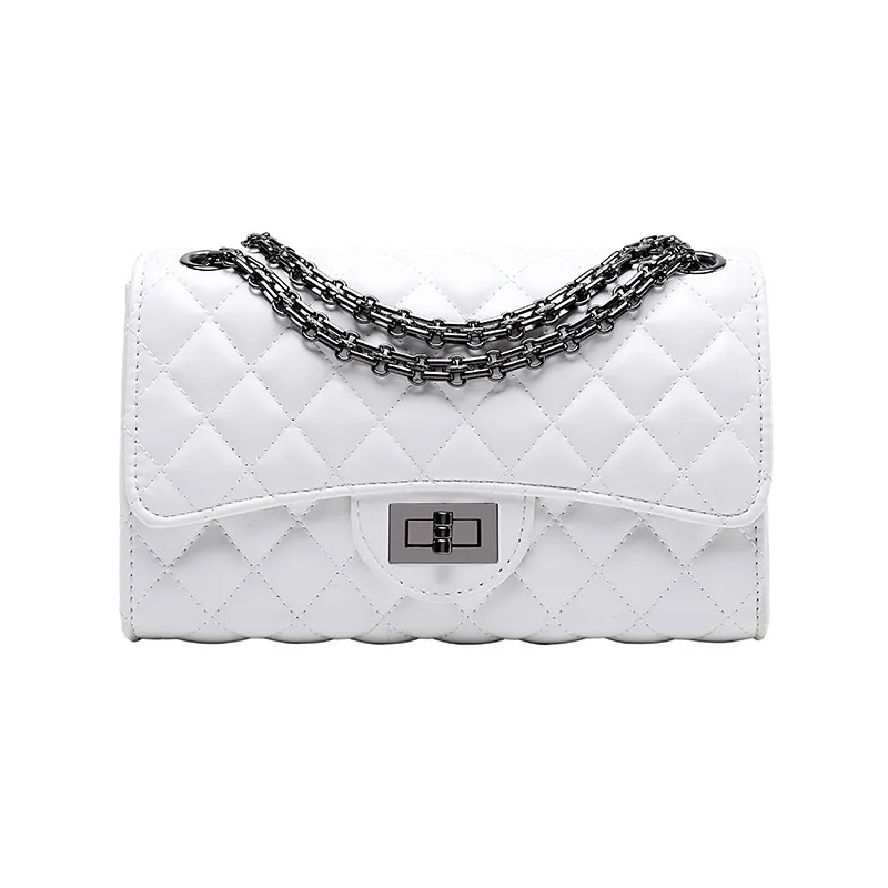 Women Quilted Leather Crossbody Shoulder Bag Chain Girls Black Red Messenger White - Shop at LoveMi
