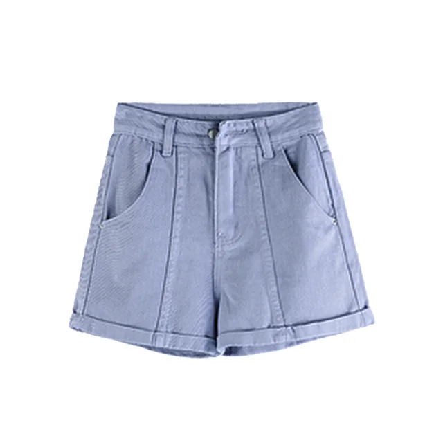 Summer Women's High Waist Loose Hot Pants Wide Legs Purple - Shop at LoveMi