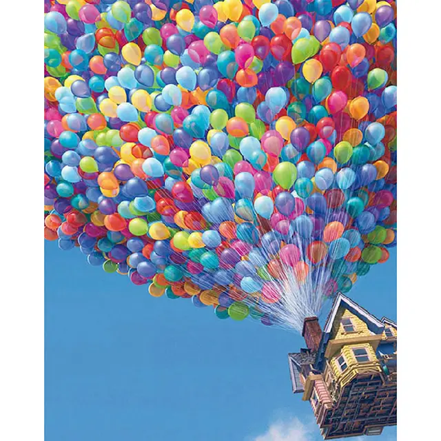 Colorful Balloon House Embroidery Diamond Embroidery Color - Shop at LoveMi
