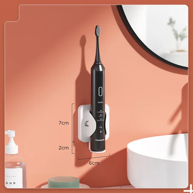 Perforation free Wall mounted Gravity sensing Electric Toothbrush Hanger White - Shop at LoveMi
