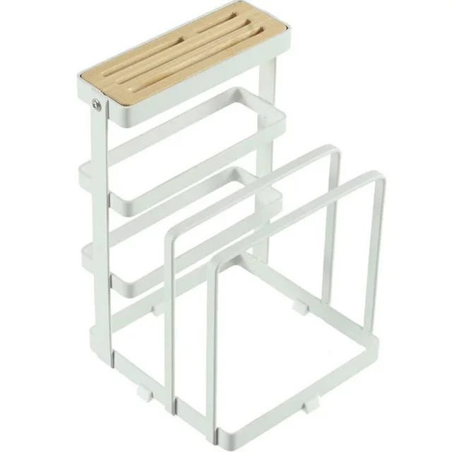 Multifunctional Rack For Storage Of Pot Cover, Knife, Cutting Board White - Shop at LoveMi