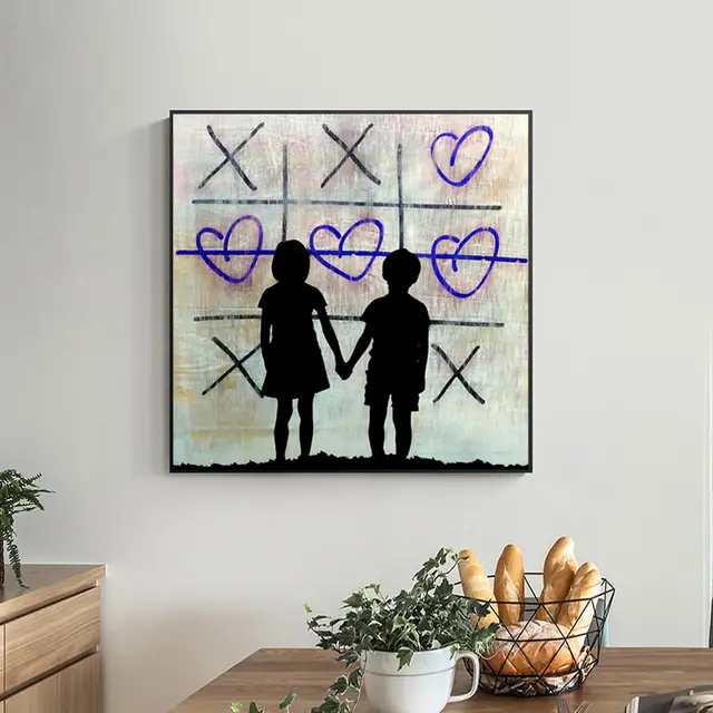 Canvas Painting Street Art Love Poster Wall Art Decoration Painting Living Room Home Decoration Red - Shop at LoveMi