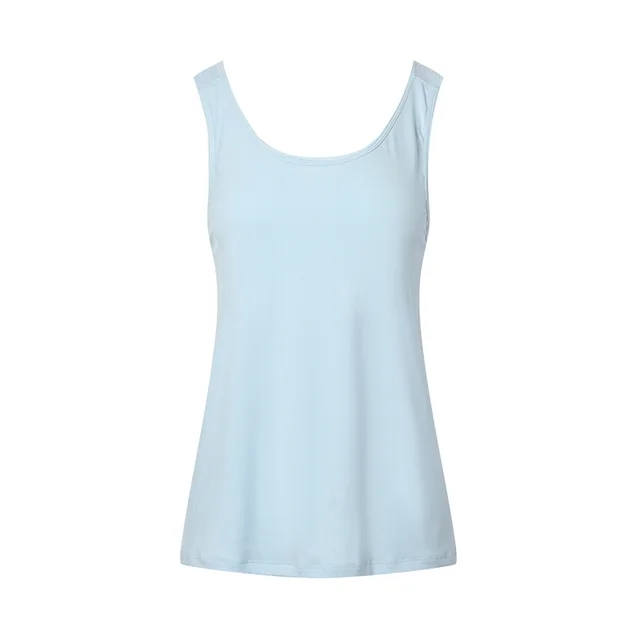 Sports Sleeveless T shirt Loose Quick drying Blouse Yoga Wear Blouse Blue - Shop at LoveMi