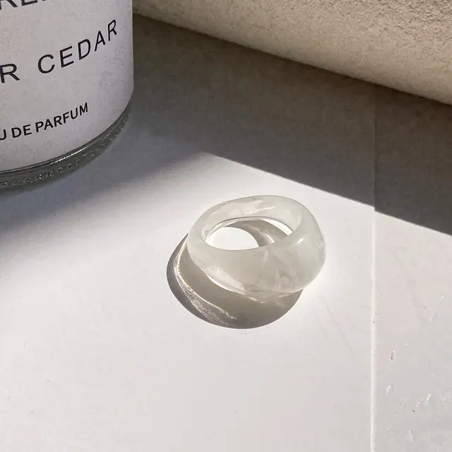 Personality Trendy Index Finger Or Net Celebrity Temperament Ring White - Shop at LoveMi