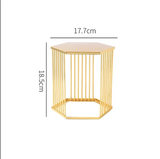 Nordic Geometry Shelf Display Shelf Iron Simple Living Room Green Plant Pot Shelf Cube Dessert Cake Shelf Golden - Shop at LoveMi