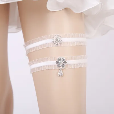 Handmade Rhinestone Lace Bridal Garter Bridal Leg Loop Q - Shop at LoveMi
