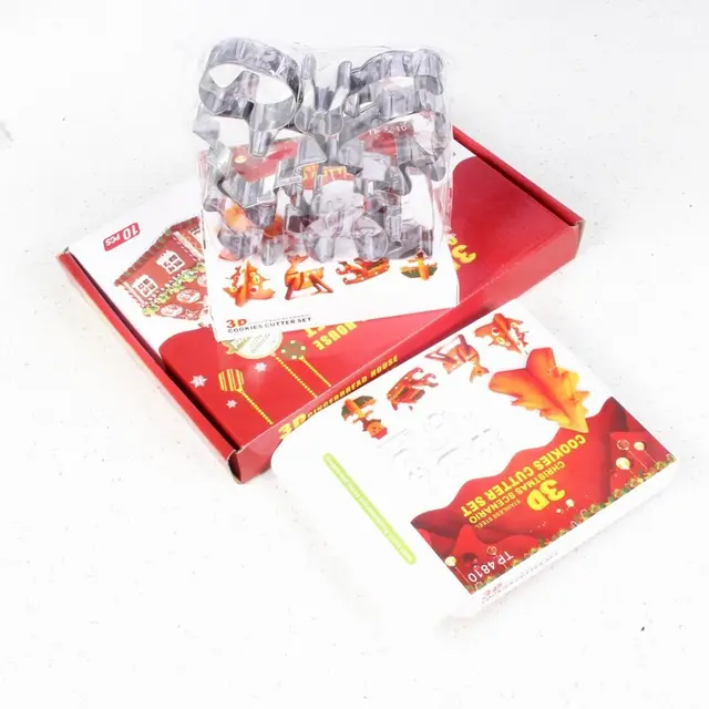 Christmas Stainless Steel 3D Three dimensional Cookie Gingerbread House Cookie Mold Color - Shop at LoveMi