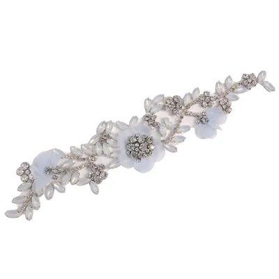 Rhinestone Decoration Handmade Rubber backed Rhinestone Green Decorative Belt Blue Sequins - Shop at LoveMi