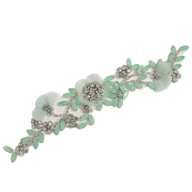 Rhinestone Decoration Handmade Rubber backed Rhinestone Green Decorative Belt Green Sequins - Shop at LoveMi