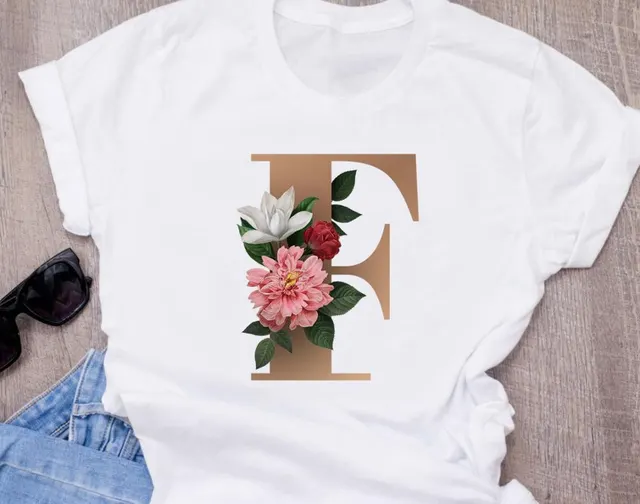 26 English Letters Printed Oversize Short sleeved T shirt - Shop at LoveMi