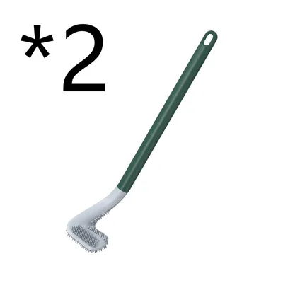 Soft Plastic Toilet Brush With No Dead Ends, Daily Necessities Long Handle Cleaning Brush 2Pcs Green - Shop at LoveMi