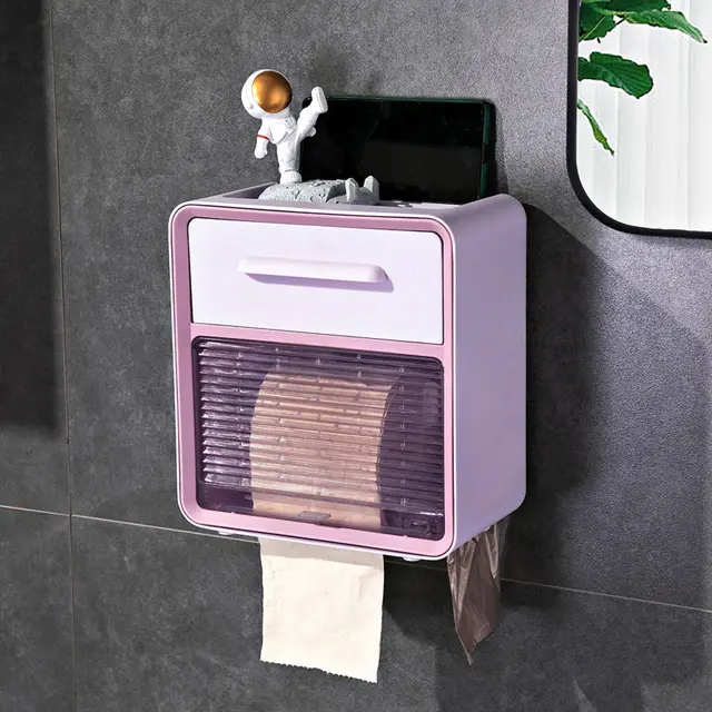 Creative Waterproof Paper Towel Holder Toilet Toilet Paper Shelves Pumping Box Large Purple - Shop at LoveMi