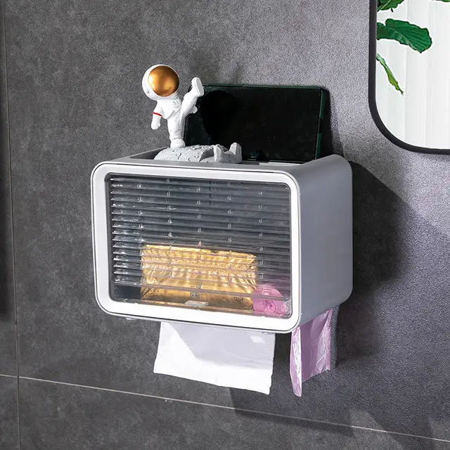 Creative Waterproof Paper Towel Holder Toilet Toilet Paper Shelves Pumping Box Small Gray - Shop at LoveMi