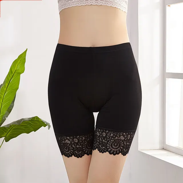 High waist Safety Pants, Anti fade Women's Lace Without Curling Black - Shop at LoveMi