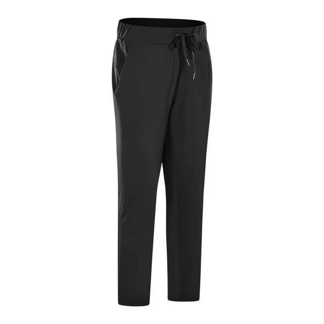Nude Loose Yoga Pants Elastic Drawstring Straight Leg Casual Fitness Sports Pants Women Black - Shop at LoveMi