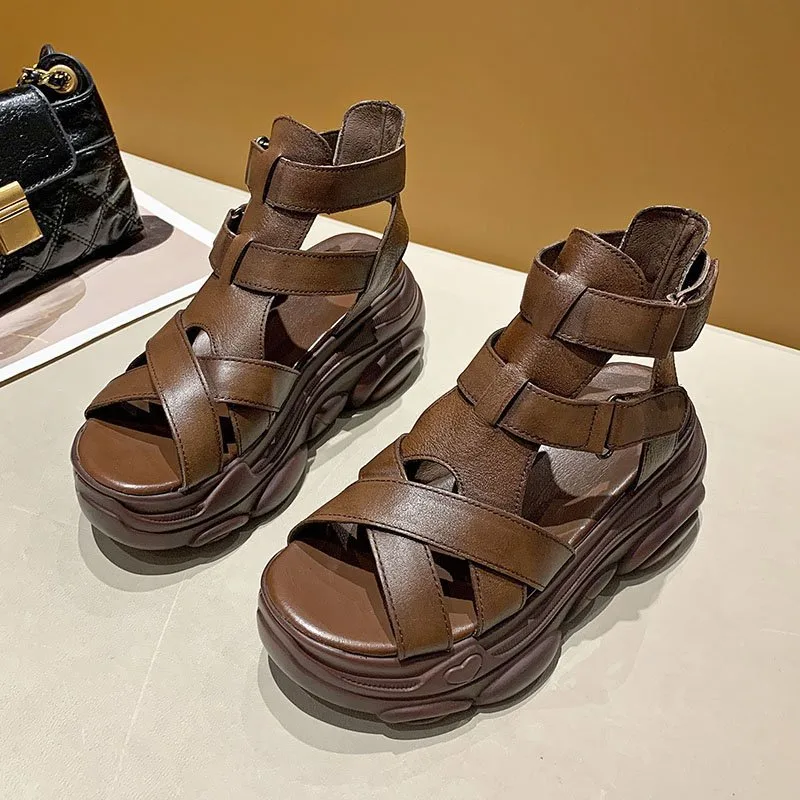 Fashion Flat heel Platform Women Sandals Brown - Shop at LoveMi