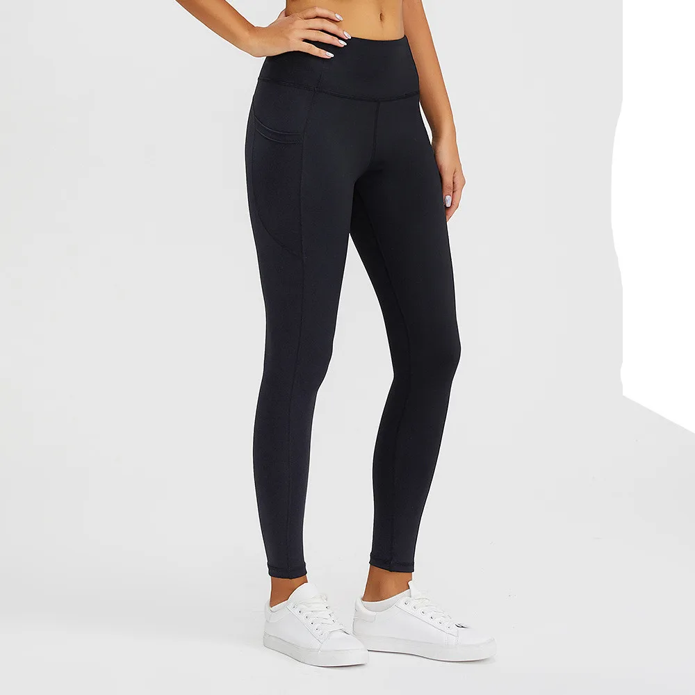 Women's High-waist Hip-lifting Running Tight-fitting Elastic Feet Sports Fitness Pants - Black