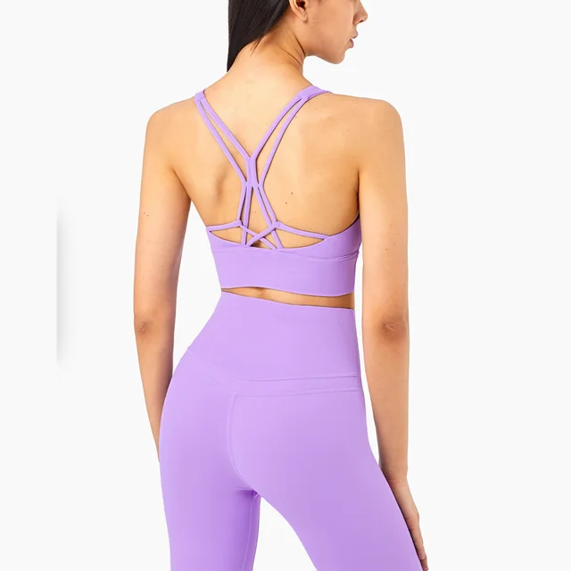 Women's Sling Cross Beautiful Back Sports Underwear Purple - Shop at LoveMi