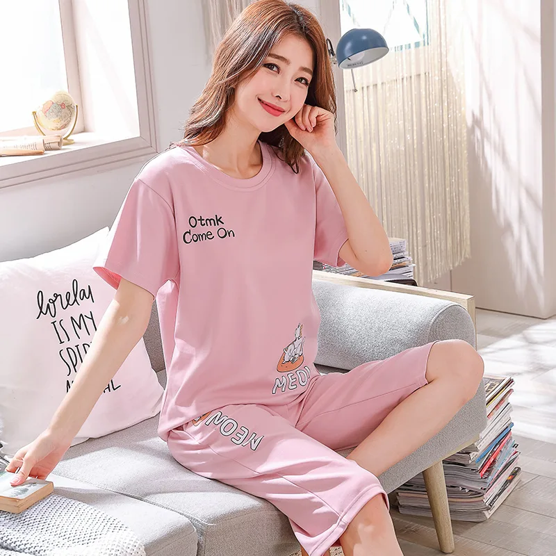 Cartoon Cute Can Wear Home Clothes Pink Short Sleeve - Shop at LoveMi