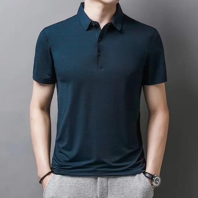Chu Casual Lapel T shirt Golf Sport Striped Top Green - Shop at LoveMi