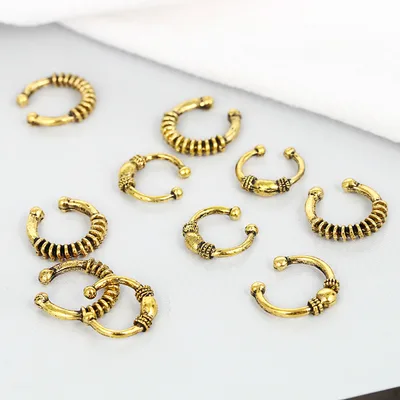 Metal Ring Braided Hair Ring Hip Hop Braid Buckle Hair Accessories Gold Circle Ten - Shop at LoveMi