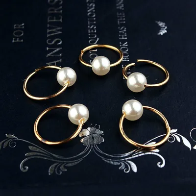 Metal Ring Braided Hair Ring Hip Hop Braid Buckle Hair Accessories Little Bell Golden Five - Shop at LoveMi