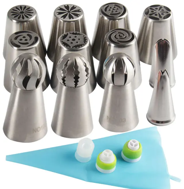 Russian Tulip Icing Piping Nozzles Tip Confectionery Flower Cream Nozzles Pastry Leaf Tips Cupcake Cake Decorating Tools 16Piece Set - Shop at LoveMi