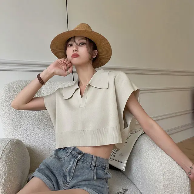 Loose Slim Short Sleeved T Shirt Crop Top Gift Doll - Shop at LoveMi
