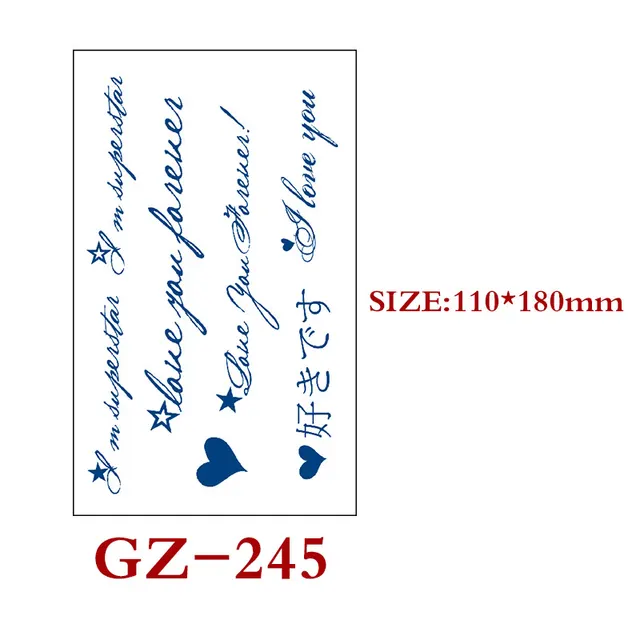 Herbal Semi permanent Tattoo Stickers Semi permanent Tattoo Stickers Gz245 Style - Shop at LoveMi