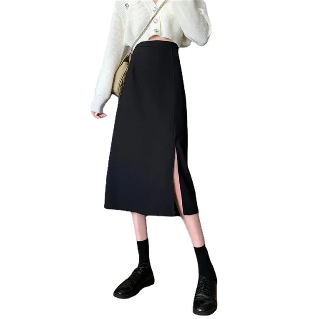 Slit Skirt, High Waist, Thin, Hip Skirt Black - Shop at LoveMi