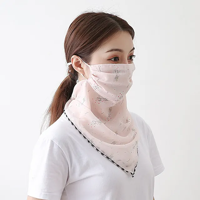 Fashion Printing Women'S Enlarged Neck Mask, Driving Sunshade And Sunscreen Mask - Shop at LoveMi