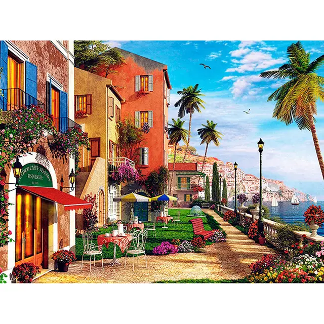 5D Diamond Painting Full Square Scenic Seaside Embroidery Sale Diamon Round - Shop at LoveMi