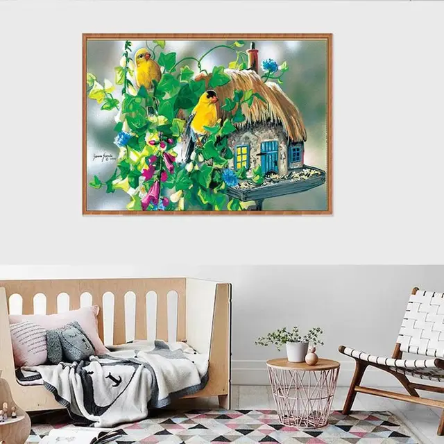 Landscape Bird's Nest Illustration Diamond Painting Round - Shop at LoveMi
