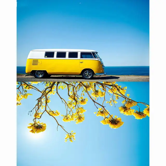 IY Diamond Painting Cross Stitch Car Embroidery Bus Blue - Shop at LoveMi