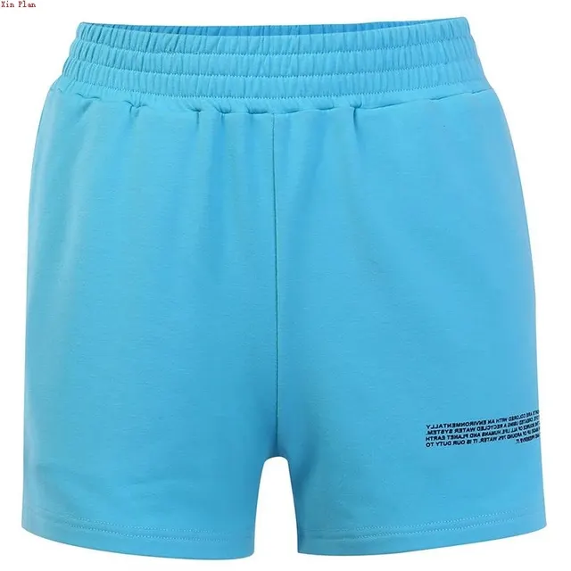 Printed Shorts Elastic Waist Pants Blue - Shop at LoveMi