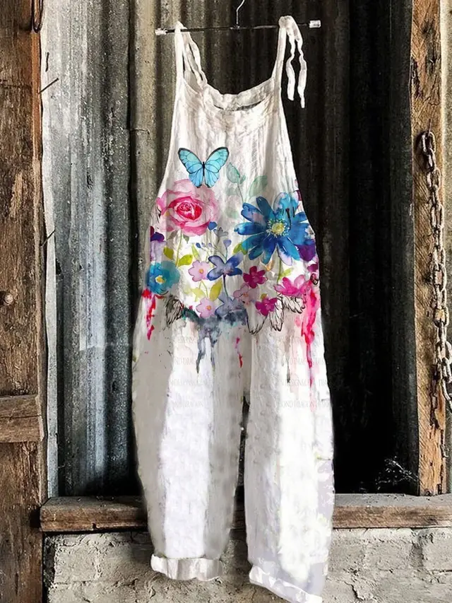 Sweet Little Print Retro Wide leg Women's Jumpsuit 04Style - Shop at LoveMi