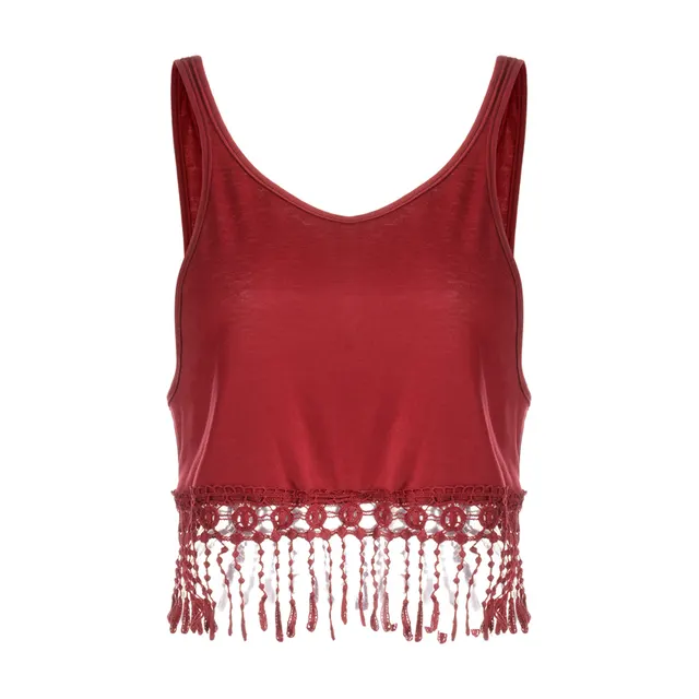 Camisole Camisole Multicolor Fringed Bottoming Shirt Red - Shop at LoveMi