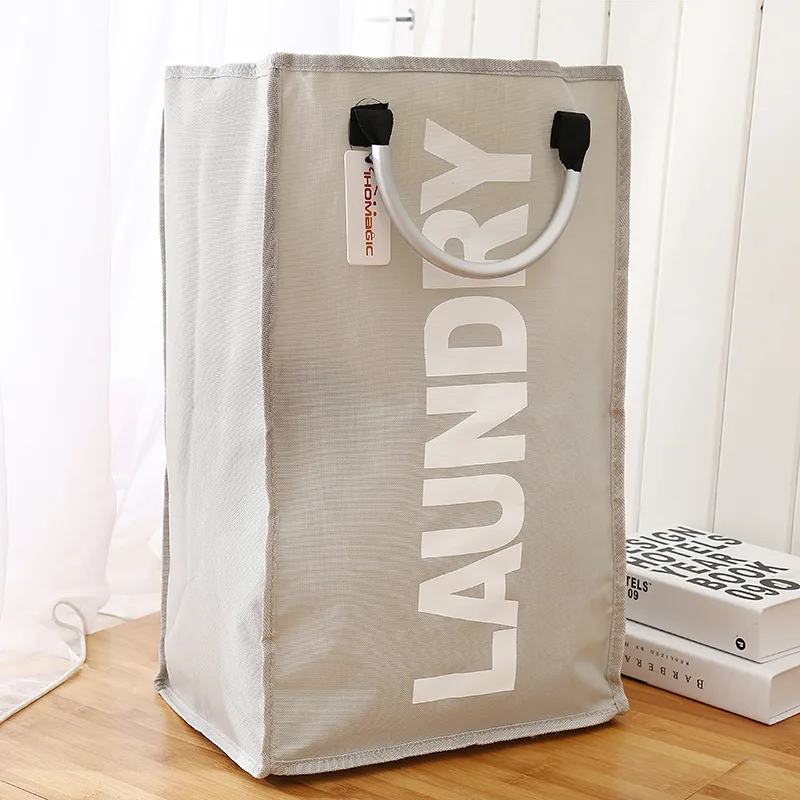 Foldable Fabric Laundry Bag Waterproof Dirty Clothes Hamper White - Shop at LoveMi