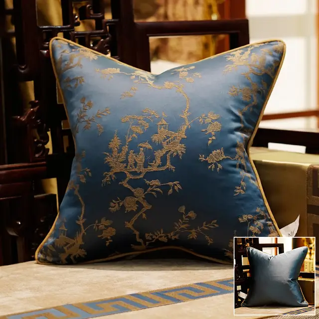 Cushion Mahogany Sofa Living Room Classical Pillow Pillow Cover Blue1 - Shop at LoveMi