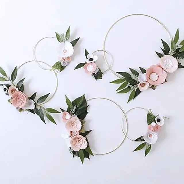 Metal Dream Catcher Wind Chimes Golden Floral Big Circle 350Mm - Shop at LoveMi
