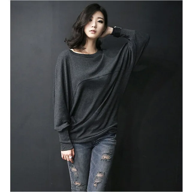 Long Sleeve Bottoming Shirt Top Spring Autumn Winter Wear Dark Grey - Shop at LoveMi