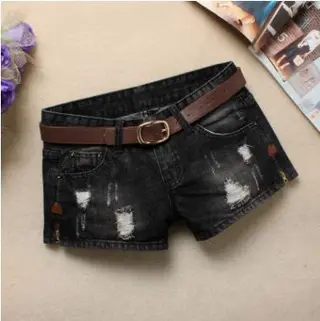 Women Denim Shorts Mini Rivet Holes Jeans Low Waist - 3Color - View 1