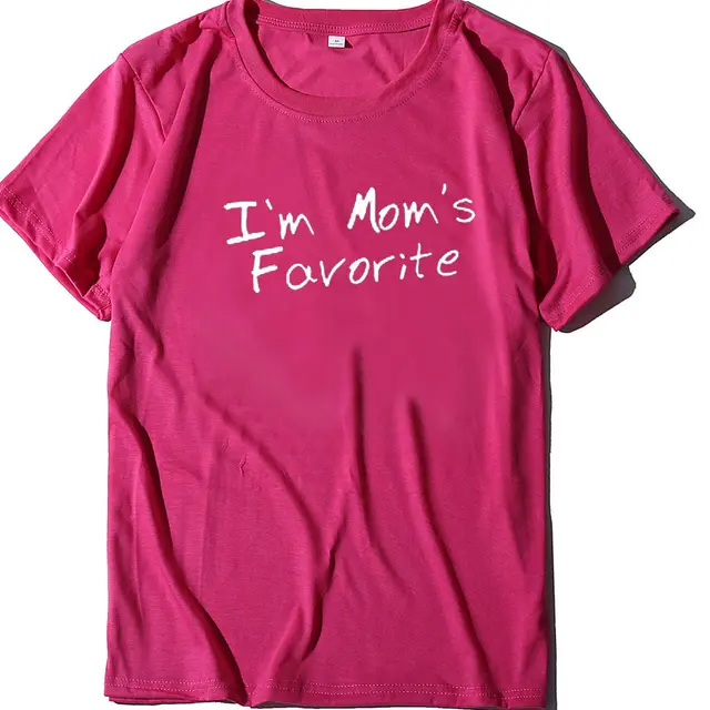 Crew Neck Printed Casual Short sleeved T shirt Rose Red - Shop at LoveMi