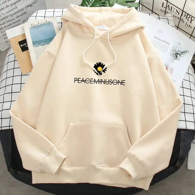 New Autumn And Winter Thin Daisy Hooded Sweater Women Beige - Shop at LoveMi