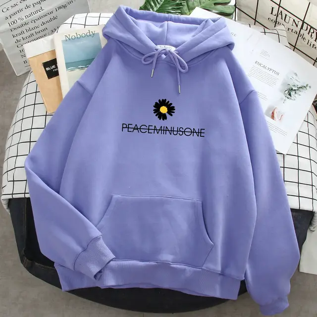 New Autumn And Winter Thin Daisy Hooded Sweater Women Purple - Shop at LoveMi