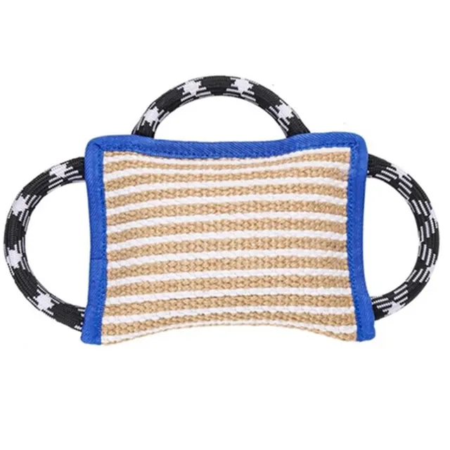 Dog Training Coarse Linen Tear resistant 3 Handle Bite Pillow Blue - Shop at LoveMi