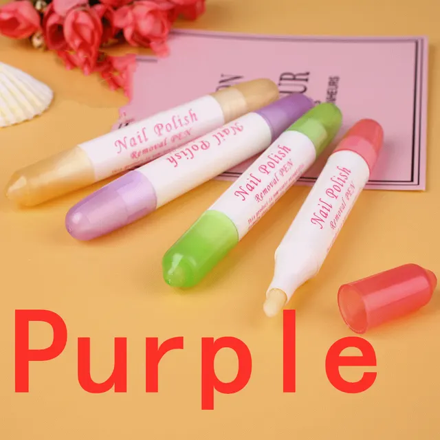 Nail Finger Edge Pen, Free 3 Pen Tips, Nail Polish Remover Pen, Easy To Remove Spilled Nail Polish Purple - Shop at LoveMi