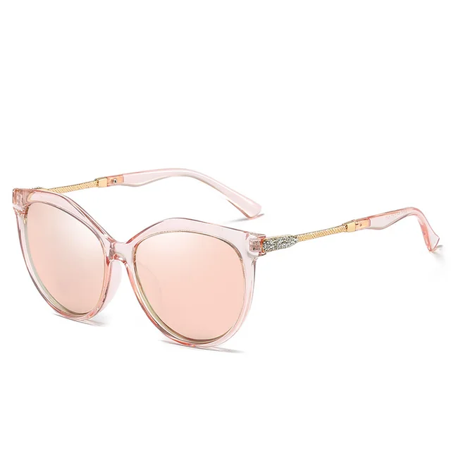 Polarized Color Film Lens Diamond Set Women's Sunglasses Pink - Shop at LoveMi