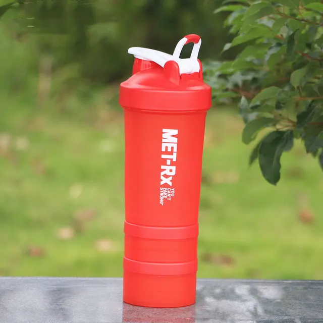 Custom Eco Friendly 17oz BPA Free Plastic 3 Layers Fitness Protein Shaker Red - Shop at LoveMi