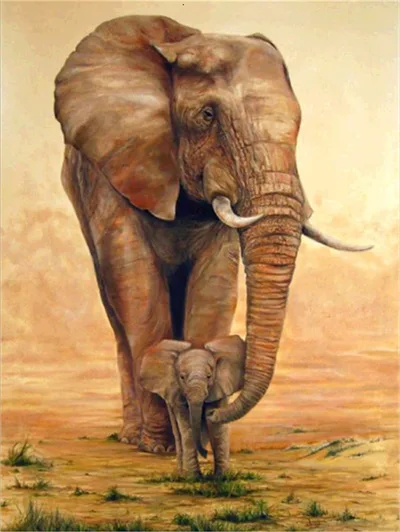 Elephant Theme Diamond Painting 5D Full Embroidered Beaded Animal Pattern I - Shop at LoveMi